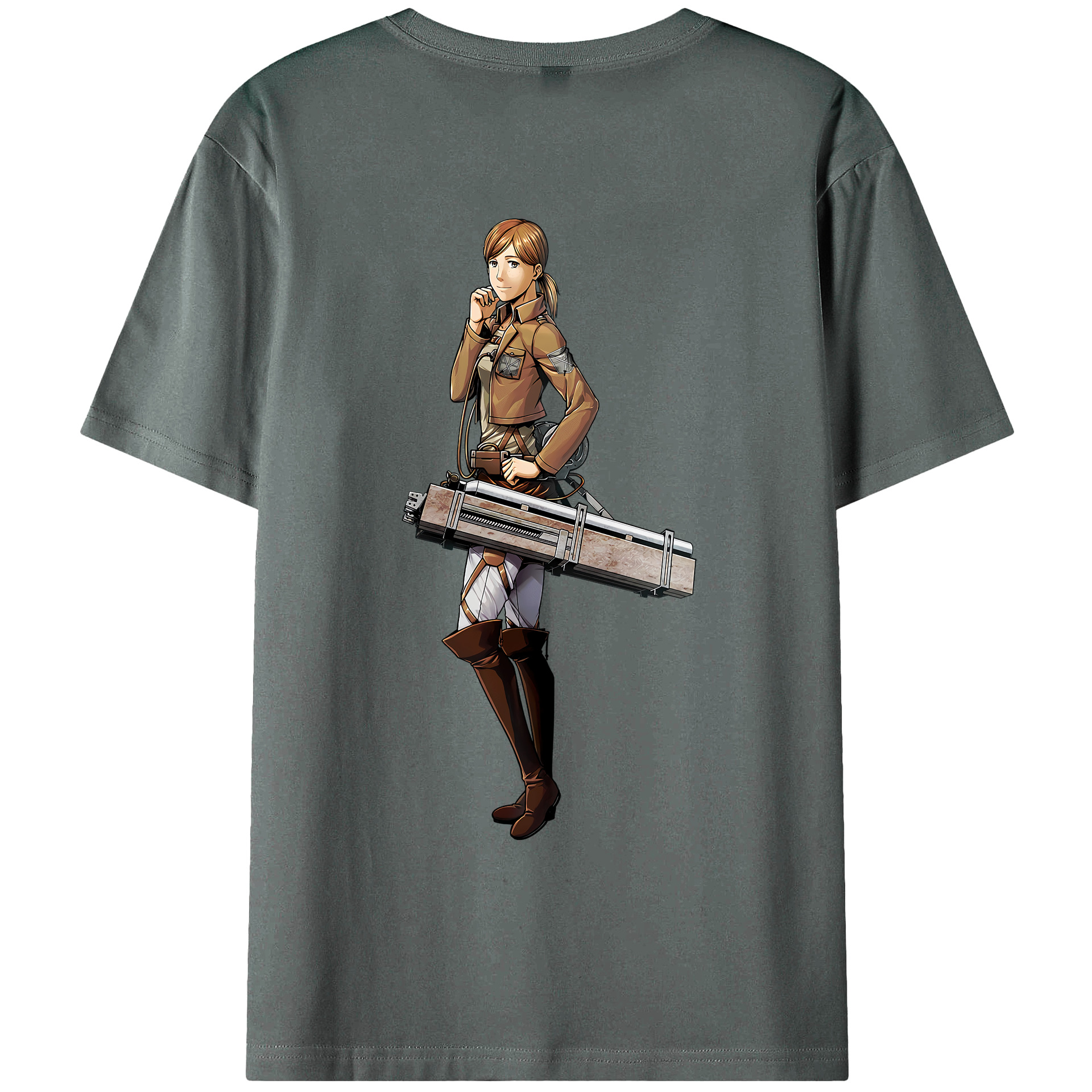 （画像用） 進撃の巨人 Attack on Titan 綿100％ メンズ半袖Tシャツ（バックプリント） 通気性